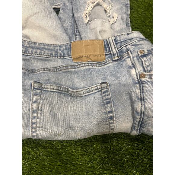 American Eagle Distressed Jean Blue Athletic Fit Light Wash Air Flex Denim 36X28 - Picture 7 of 9